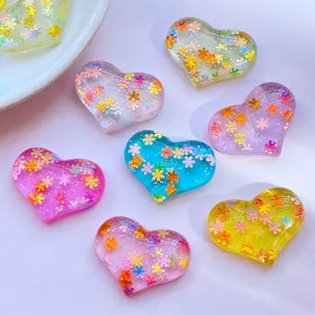 Мини кабошоны сердца из канифоли TSXJY