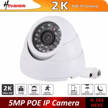 Мини-камера видеонаблюдения H.265, Потолочная металлическая, 5 МП, IP66