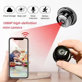 Мини-камера видеонаблюдения HD 1080p с поддержкой Wi-Fi, ИК-подсветкой и функцией ночного видения