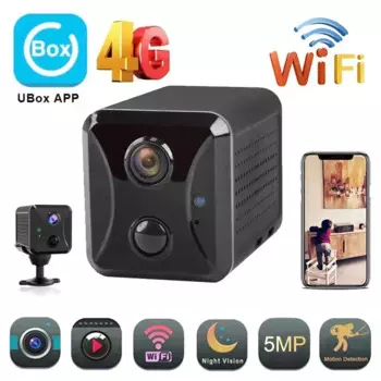 Мини-камера видеонаблюдения с Wi-Fi/4G, 5 Мп, 1080P, 4K, 2K