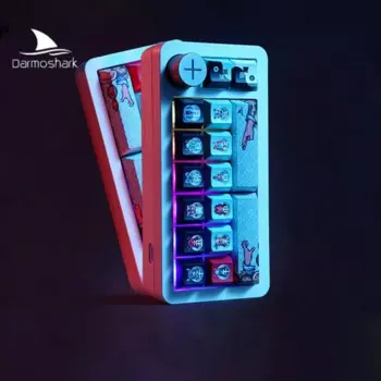 Мини-клавиатура Darmoshark Sk16 Qmk, прокладка, нумпад, три режима, RGB, Hotswap, отдельная ручка, беспроводная клавиатура для любителей компьютерных игр и офиса