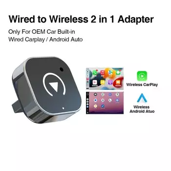 Мини-ключ проводной для беспроводного CarPlay и Android auto Box Plug and Play для автомобиля OEM Встроенный проводной CarPlay или Android auto