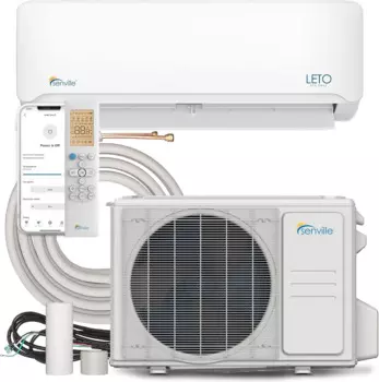 Мини-компрессор для кондиционера LETO серии, 12000 BTU 110/120 В, инвертор, работает с Alexa, SEER2 20,8, 1 тонна, белый