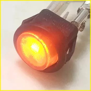 Мини круглый кулисный выключатель 3-контактный с подсветкой 220В