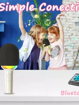 Мини-микрофон для караоке для детей и взрослых, портативный Bluetooth-динамик с 2 беспроводными микрофонами