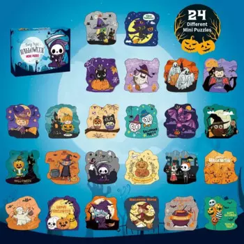 Мини-пазлы на Хэллоуин для детей, забавный пазл, пазлы для детей, бумажная головоломка для детей, игрушки