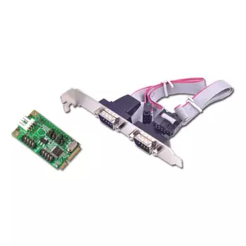 Mini PCIE на 2 последовательный порт, преобразователь, расширенная карта, два RS-232 COM-порта s Mini, 9-контактный источник питания, чип WCH382L