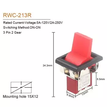 Мини-переключатель DIY GO RWC-213R/213B/214R/214B 5шт