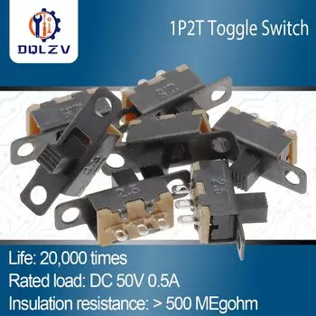 Мини-переключатель SPDT DQLZV черного цвета SS12F15