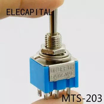 Мини-переключатели ELECAPITAL, синие, 5 шт.