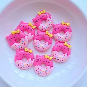 Мини-пончики кошки из искусственной смолы, набор из 10 шт., TSXJY