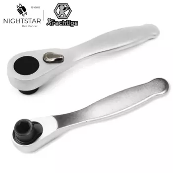 Мини трещотка Krachtige 1/4", нерж. сталь