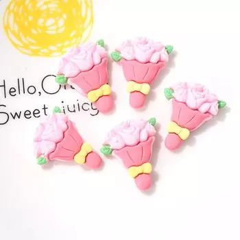 Мини розовые кавайные розы из полимерной смолы от MATE BIRDS