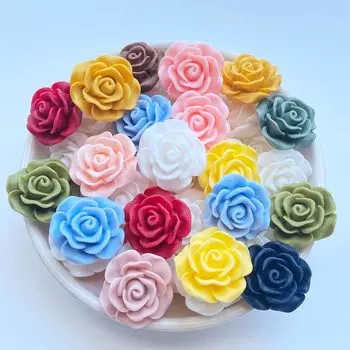 Мини розы из полимерной смолы, 20 шт.