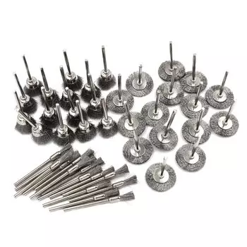 Мини-щетки из стальной проволоки, 45 шт., 60 шт., вращающийся инструмент для дрели Dremel, аксессуары для маленьких щеток