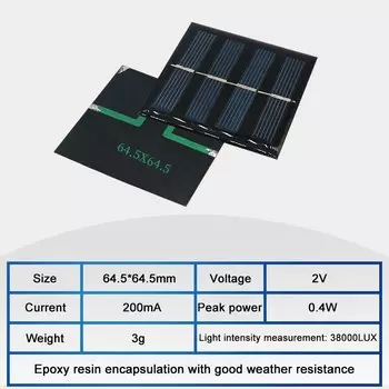 Мини-солнечная панель ecoflypower 2В 200мА