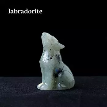 Мини статуэтка волка из камня Runyangshi