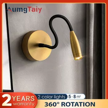 Мини светодиодный прикроватный светильник для чтения, настенные лампы, 300 люмен, вращение на 360 °, выдвижное настенное бра для спальни, кабинета, светильник освещения бра светильник на стену зеркало с подсветкой