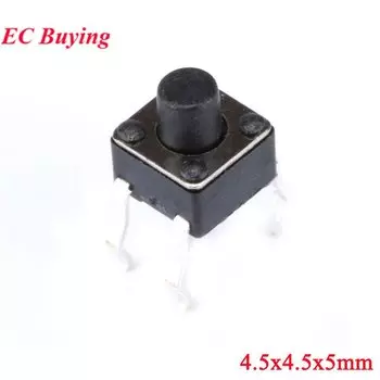 Мини тактовые переключатели EC Buying 4.5*4.5*5mm