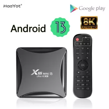 Мини ТВ-приставка HaaYot X88, 13 дюймов, Android 13, 8K, двухдиапазонный, Wi-Fi, видеовыход, 4K, 4 Гб, 32 ГБ, 64 ГБ, RK3528, Android Смарт ТВ-приставка, медиаплеер