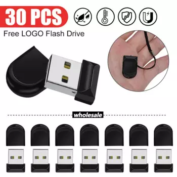 Мини USB флеш-накопитель с бесплатным логотипом, 4 ГБ, 8 ГБ, 16 ГБ, 32 ГБ, водонепроницаемая флешка, 64 ГБ, карта памяти с реальной емкостью, Usb-диск, 30 шт./партия