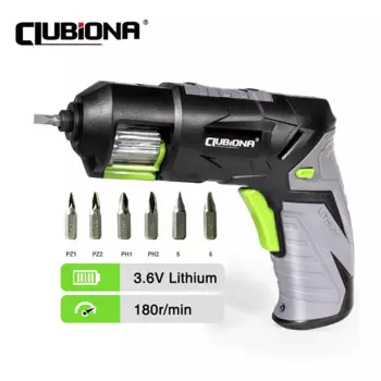 Мини USB перезаряжаемая электрическая отвертка Clubiona, набор беспроводных отверток, 6 шт. сменных головок, многофункциональная отвертка