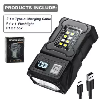 Мини USB перезаряжаемый фонарик черный