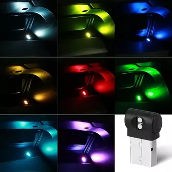 Мини-USB светодиодный автомобильный интерьерный атмосферный светильник, декоративная RGB лампа, стробоскопы, ПК, автоматический красочный свет, Sense для BMW, Audi, VW, Honda