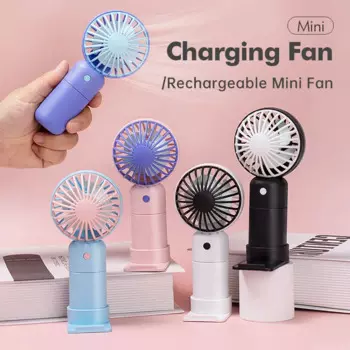 Мини-вентилятор портативный с подставкой, 3 режима работы, USB-зарядка
