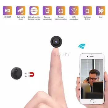 Мини-видеокамера HD с Wi-Fi, цифровая маленькая беспроводная ИК-видеокамера, охранная домашняя экшн-камера, секретная микро-камера