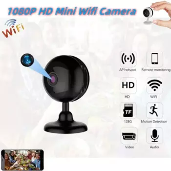 Миниатюрная беспроводная IP-камера с функцией ночного видения, 1080P HD, Wi-Fi