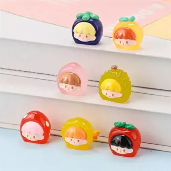 Миниатюрная Фигурка «фрукты» с яркой поверхностью, фосфоресцирующая голова клубники для девочек, статуэтка «сделай сам» из смолы, серия 3D, поделки для девочек, коллекционная игрушка