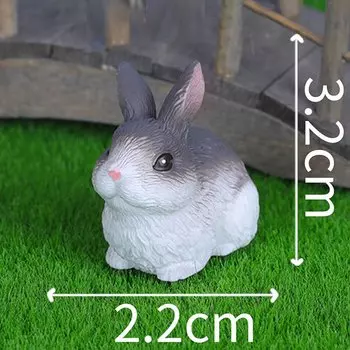 Миниатюрная Фигурка кролика, настольное украшение, Миниатюрная игрушка для кукольного домика