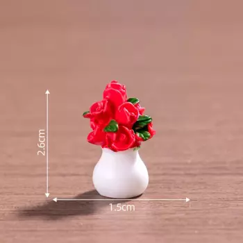 Миниатюрная смоляная роза для кукольного домика 1/12