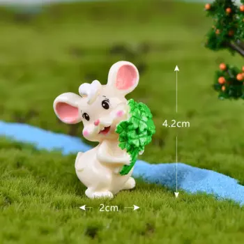Миниатюрная статуэтка мышь с клевером SIBAOLU
