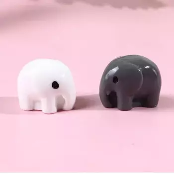 Миниатюрная статуэтка слона MOONBIFFY белая/серая