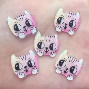 Миниатюрные фигурки розовых котов из канифоли 10 шт