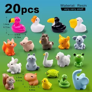 Миниатюрные фигурки животных Mengyier, 20 шт.