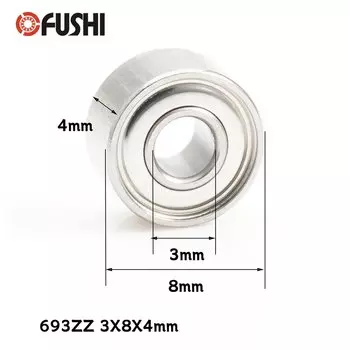 Миниатюрные подшипники 693ZZ, 10 шт., 3*8*4 мм, хромированная сталь