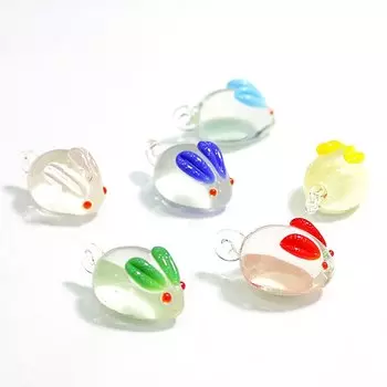 Миниатюрные стеклянные фигурки кроликов, 6 шт.