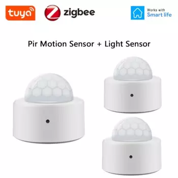 Миниатюрный датчик движения тела Tuya Zigbee 2 в 1, датчик освещенности и яркости для умного дома, датчик движения PIR для Alexa