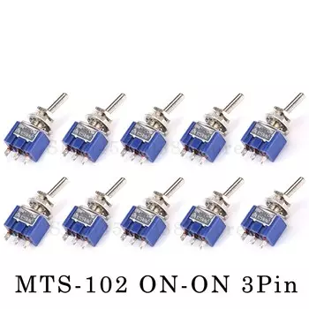 Миниатюрный тумблер однополюсный двойной бросок SPDT MTS-102 120VAC 6A 1/4 дюйма