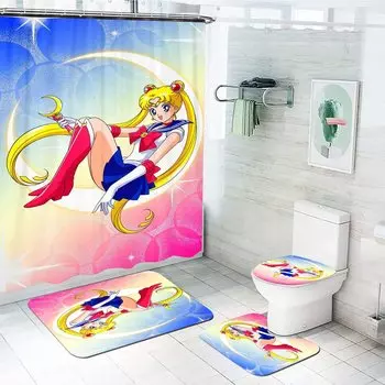 MINISO Аниме занавеска для душа 4 предмета