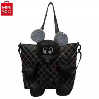 MINISO диснеевские бриллианты Микки мультфильм кукла Досуг большая вместимость сумка для путешествий Студенческая нейлоновая сумка через плечо