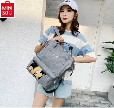 MINISO Дисней Микки принт большая емкость сумка для матери и младенца минималистский повседневный рюкзак для хранения детей