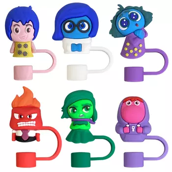 MINISO Disney Inside Out Соломенная крышка для Кубка Стэнли 10 мм Силиконовые соломенные насадки Крышки Многоразовые пыленепроницаемые соломенные топперы Декор