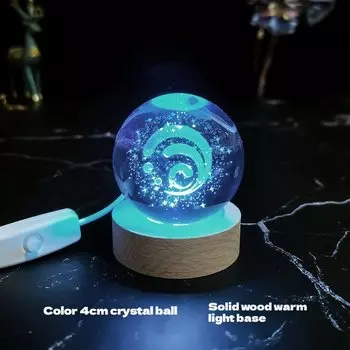 MINISO Genshin Impact 3D ночник хрустальный шар 4 см