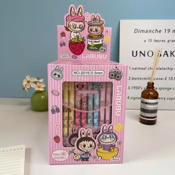 MINISO Labubu Гелевые ручки 12 шт. синие 0,5 мм