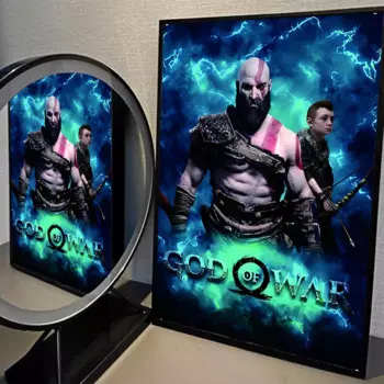 Самоклеящийся художественный постер God Of War, белая бумага, принты, плакаты, произведения искусства, эстетическое искусство, настенная живопись