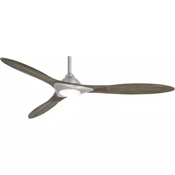 Minka Aire F868L-BN Элегантный 60-дюймовый потолочный вентилятор со светодиодной подсветкой и пультом дистанционного управления, матовый никель